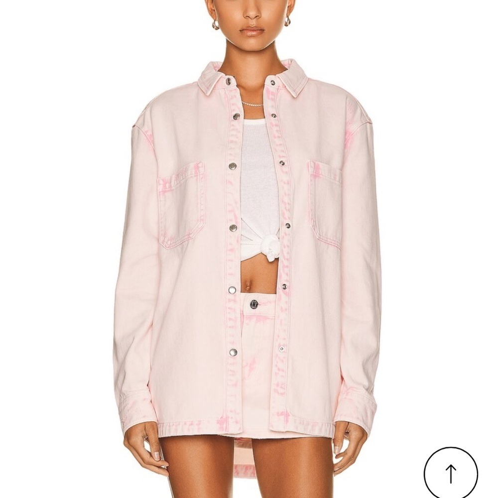 SER.O.YA Mariel Light Pink Shirt Jacket Jean denim shacket NWT S seroya
